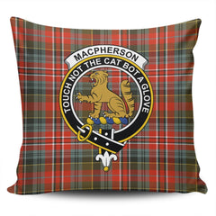 Clan MacPherson Weathered Tartan Crest Pillow Cover LD72 Clan MacPherson Tartan Today   