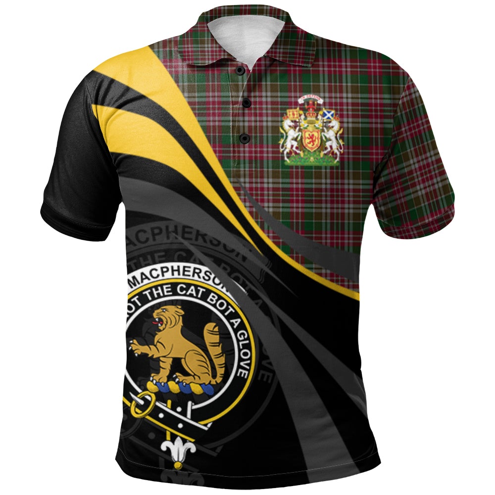 Clan MacPherson 9 Tartan Polo Shirt - Royal Coat Of Arms Style VH22 MacPherson 9 Tartan Tartan Polo   