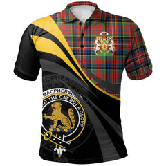 Clan MacPherson Ancient Tartan Polo Shirt - Royal Coat Of Arms Style WN18 MacPherson Ancient Tartan Tartan Polo   