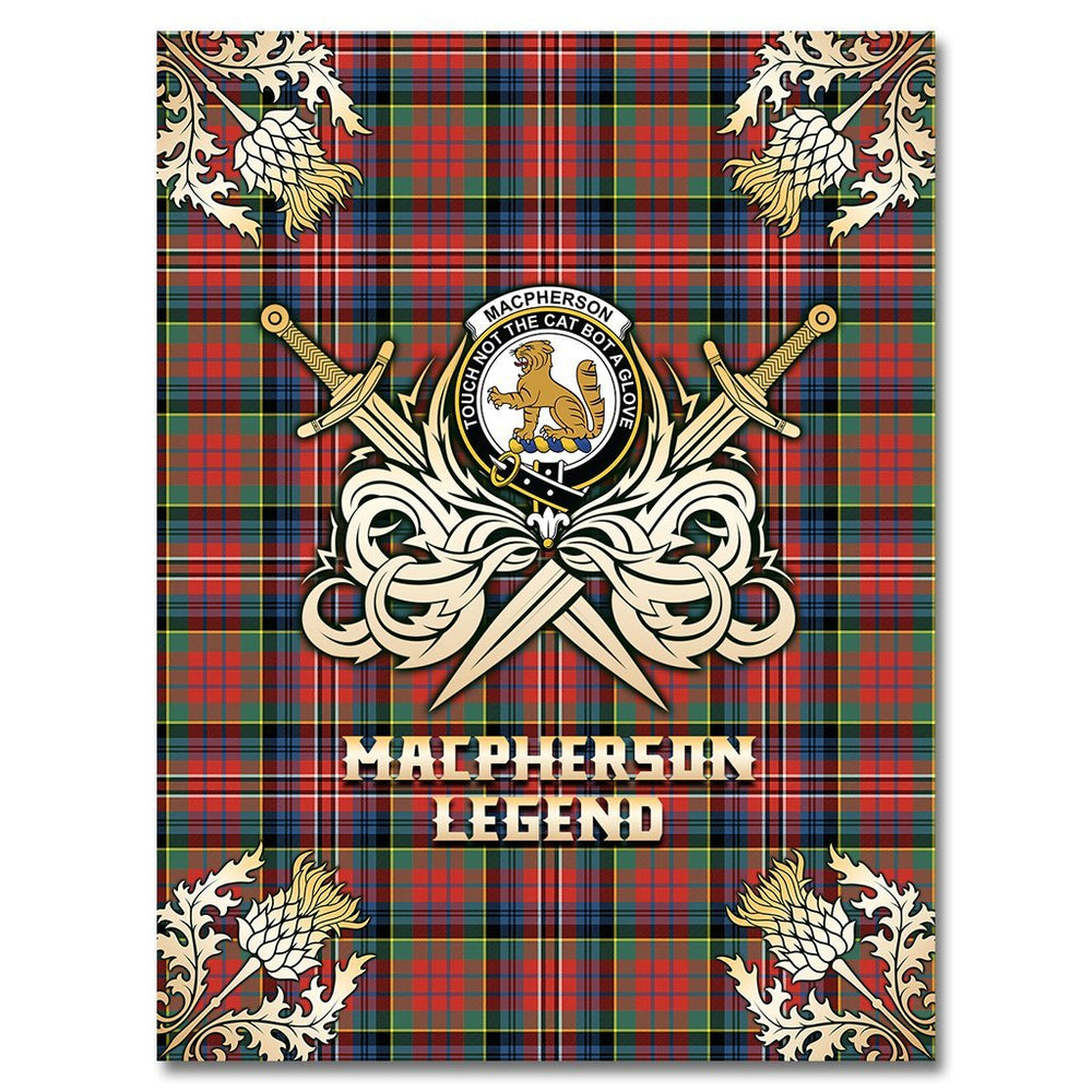 Clan MacPherson Ancient Tartan Gold Courage Symbol Blanket HG86 Clan MacPherson Tartan Today   