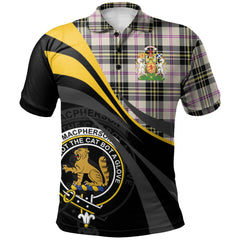 Clan MacPherson Dress Ancient Tartan Polo Shirt - Royal Coat Of Arms Style PR33 MacPherson Dress Ancient Tartan Tartan Polo   