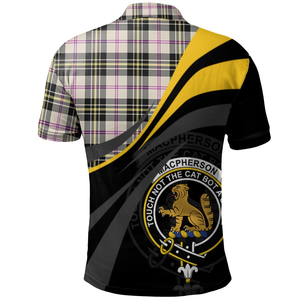 Clan MacPherson Dress Ancient Tartan Polo Shirt - Royal Coat Of Arms Style PR33 MacPherson Dress Ancient Tartan Tartan Polo   