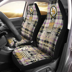 Clan MacPherson Dress Ancient Tartan Crest Car Seat Cover  - Gold Thistle Courage Symbol StyleAB89 Clan MacPherson Tartan Today   