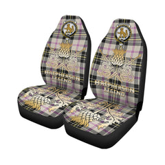 Clan MacPherson Dress Ancient Tartan Crest Car Seat Cover  - Gold Thistle Courage Symbol StyleAB89 Clan MacPherson Tartan Today   