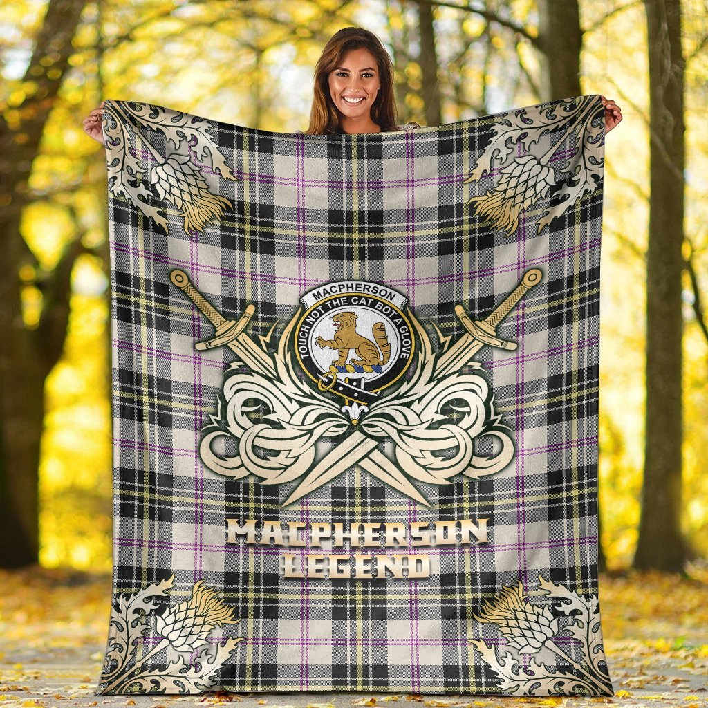 Clan MacPherson Dress Ancient Tartan Gold Courage Symbol Blanket MX77 Clan MacPherson Tartan Today   
