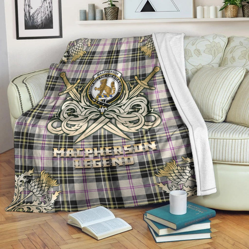 Clan MacPherson Dress Ancient Tartan Gold Courage Symbol Blanket MX77 Clan MacPherson Tartan Today   