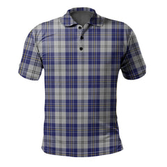 Clan MacPherson Dress Blue Tartan Polo Shirt PJ51 MacPherson Dress Blue Tartan Tartan Polo   