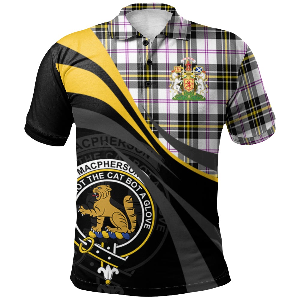 Clan MacPherson Dress Modern Tartan Polo Shirt - Royal Coat Of Arms Style BV10 MacPherson Dress Modern Tartan Tartan Polo   