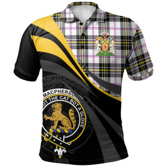Clan MacPherson Dress Modern Tartan Polo Shirt - Royal Coat Of Arms Style BV10 MacPherson Dress Modern Tartan Tartan Polo   