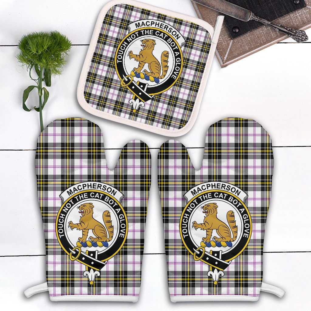Clan MacPherson Dress Modern Tartan Crest Oven Mitt And Pot Holder (2 Oven Mitts + 1 Pot Holder) FJ16 Clan MacPherson Tartan Today   
