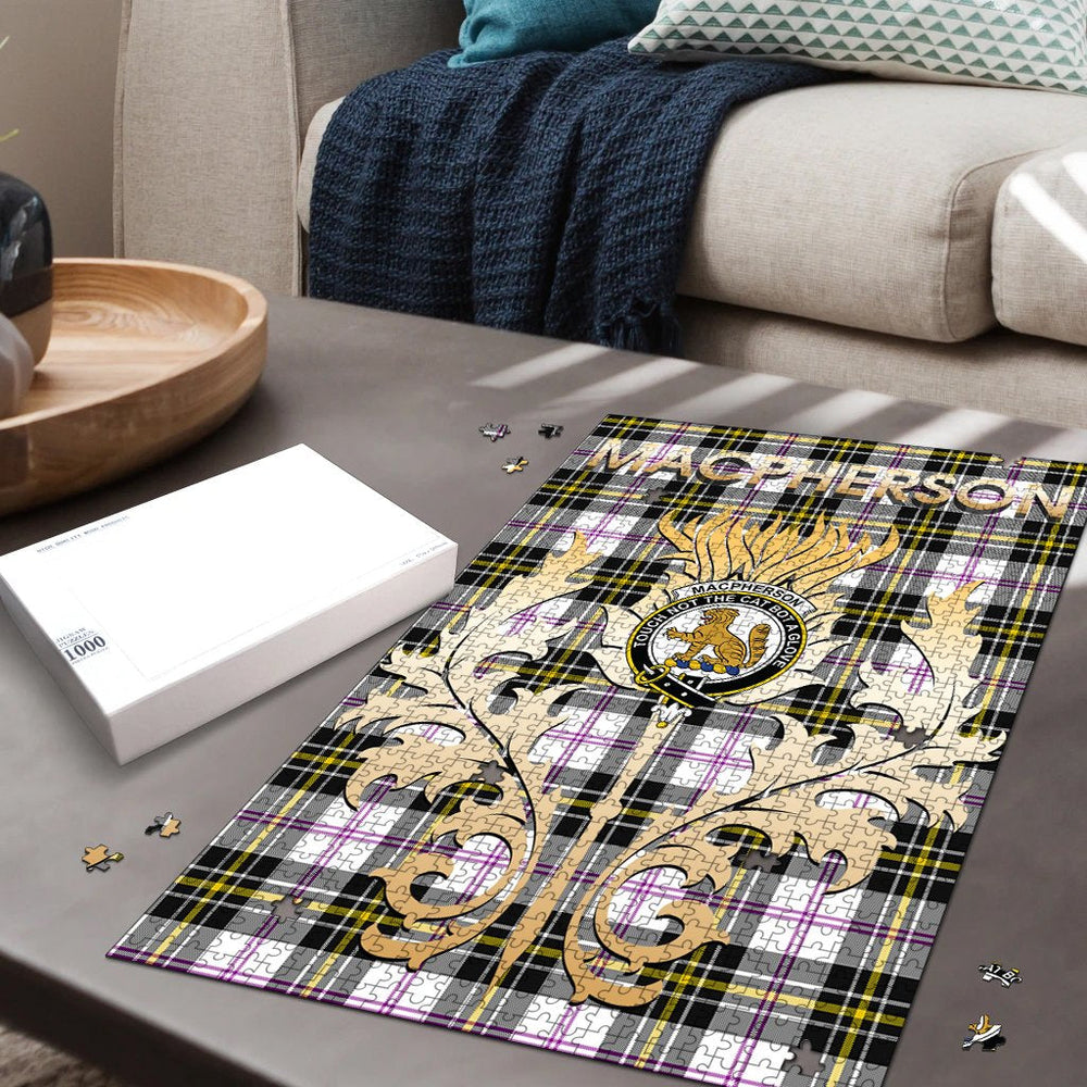 Clan MacPherson Dress Modern Tartan Crest Thistle Jigsaw Puzzles Gift For Family RY96 Clan MacPherson Tartan Today   