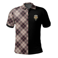 Clan MacPherson Hunting Ancient Tartan Polo Shirt Half of Me - Cross Style HO38 MacPherson Hunting Ancient Tartan Tartan Polo   