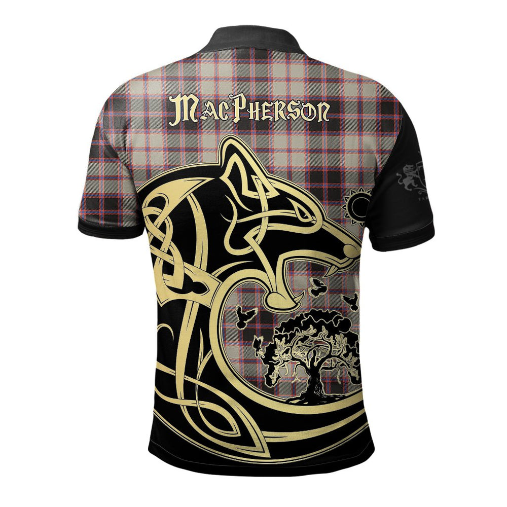 Clan MacPherson Hunting Ancient Tartan Polo Shirt Viking Wolf PP30 MacPherson Hunting Ancient Tartan Tartan Polo   