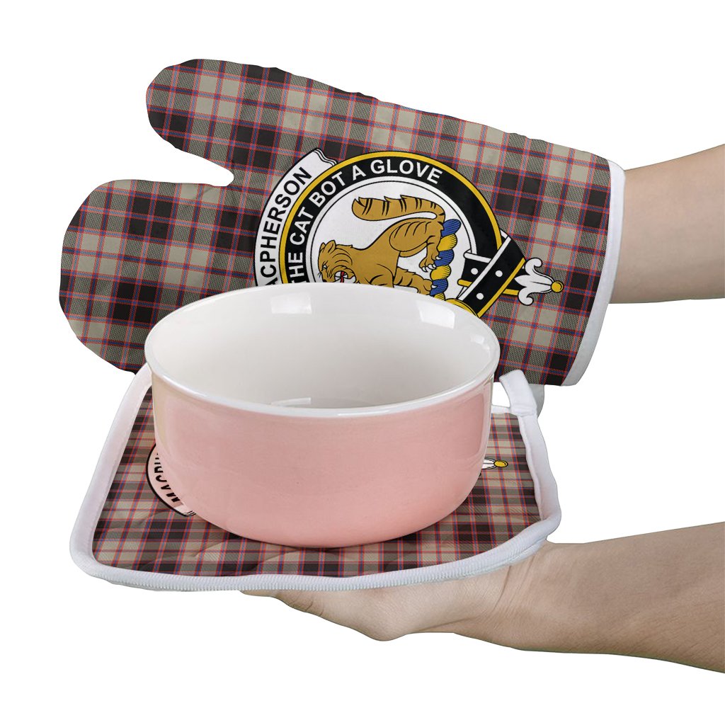 Clan MacPherson Hunting Ancient Tartan Crest Oven Mitt And Pot Holder (2 Oven Mitts + 1 Pot Holder) GU60 Clan MacPherson Tartan Today   