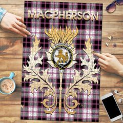 Clan MacPherson Hunting Modern Tartan Crest Thistle Jigsaw Puzzles Gift For Family JX30 Clan MacPherson Tartan Today   