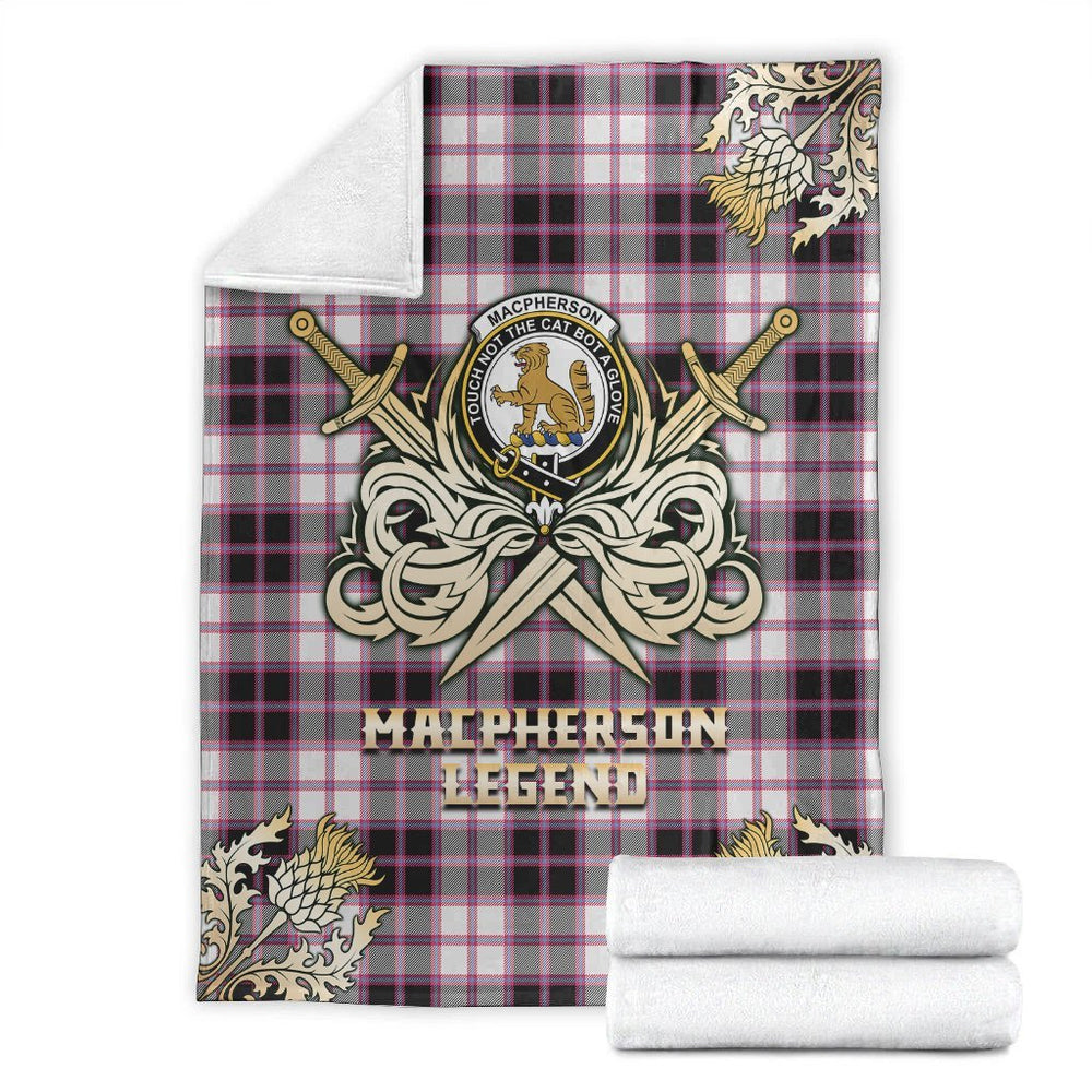 Clan MacPherson Hunting Modern Tartan Gold Courage Symbol Blanket FY80 Clan MacPherson Tartan Today   