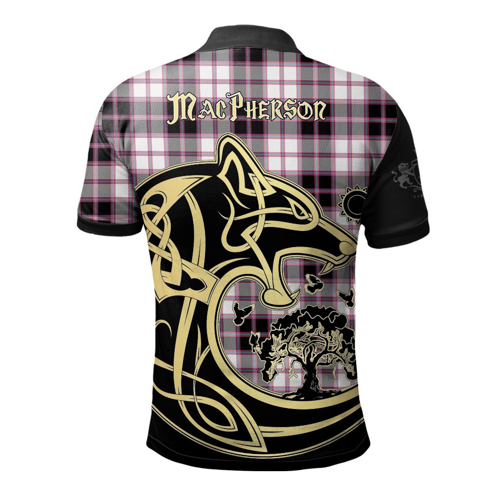 Clan MacPherson Hunting Modern Tartan Polo Shirt Viking Wolf US30 MacPherson Hunting Modern Tartan Tartan Polo   
