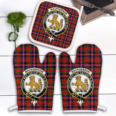 Clan MacPherson Modern Tartan Crest Oven Mitt And Pot Holder (2 Oven Mitts + 1 Pot Holder) XN59 Clan MacPherson Tartan Today   