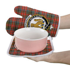 Clan MacPherson Weathered Tartan Crest Oven Mitt And Pot Holder (2 Oven Mitts + 1 Pot Holder) MW78 Clan MacPherson Tartan Today   