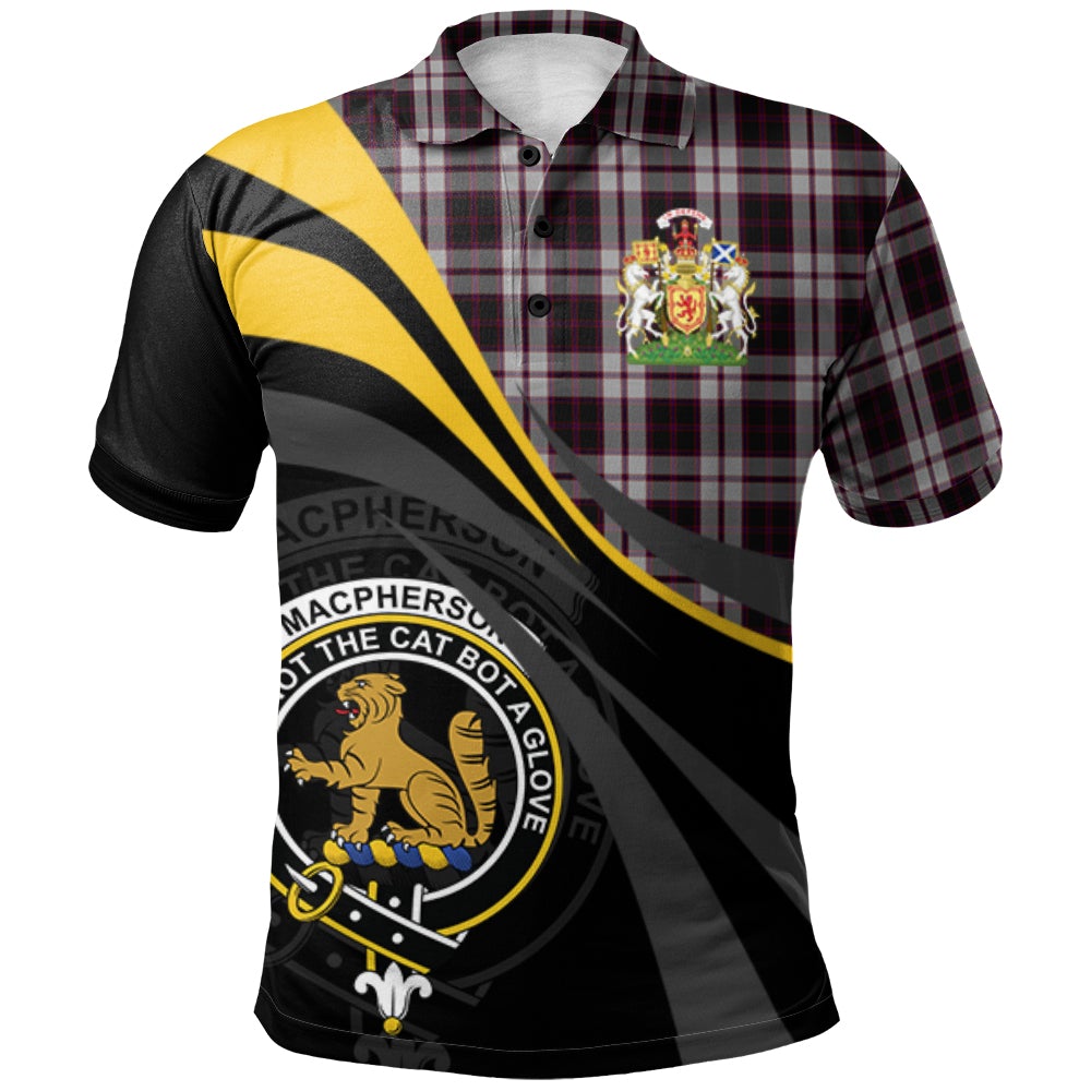 Clan MacPherson of Pitmain Tartan Polo Shirt - Royal Coat Of Arms Style FD41 MacPherson of Pitmain Tartan Tartan Polo   