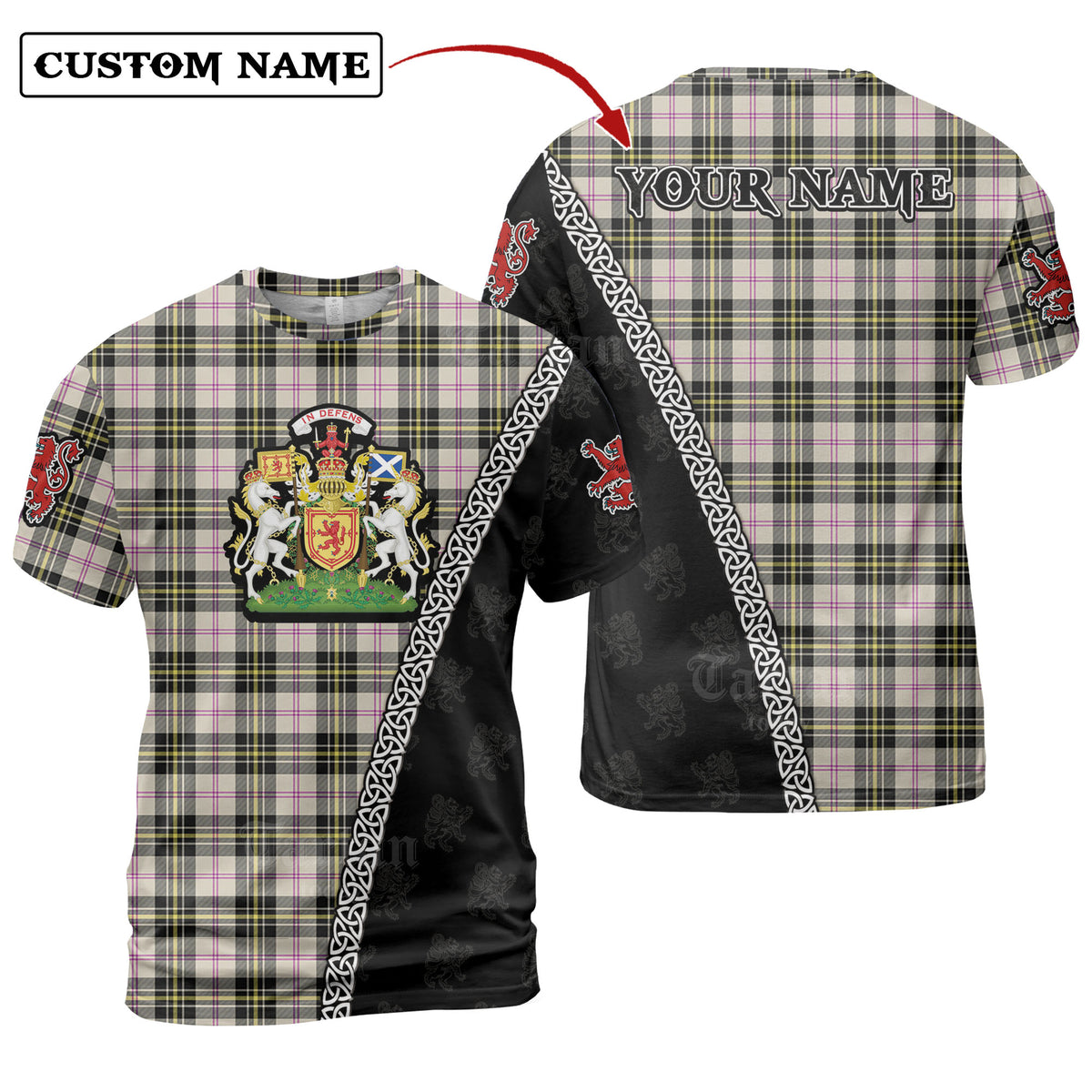 MacPherson Dress Ancient Tartan Shirt with Scotland Coat of Arms & Custom Name BF79