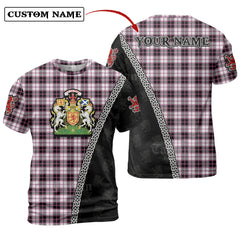 MacPherson Hunting Modern Tartan Shirt with Scotland Coat of Arms & Custom Name LW71