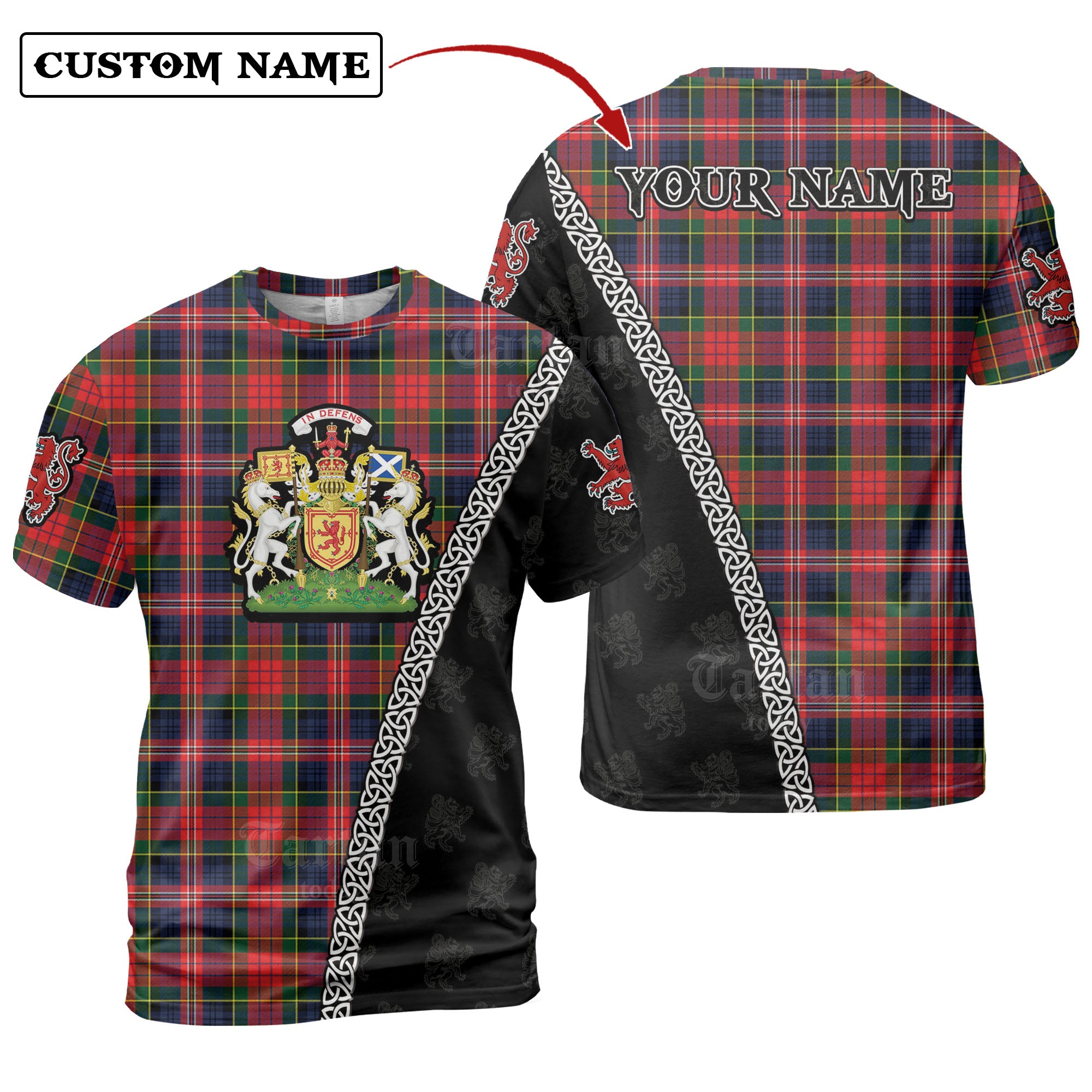 MacPherson Modern Tartan Shirt with Scotland Coat of Arms & Custom Name UJ11