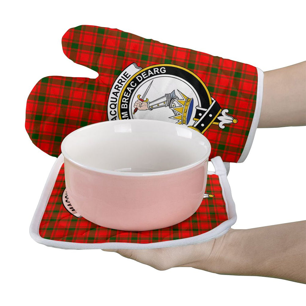 Clan MacQuarrie Modern Tartan Crest Oven Mitt And Pot Holder (2 Oven Mitts + 1 Pot Holder) JN10 Clan MacQuarrie Tartan Today   