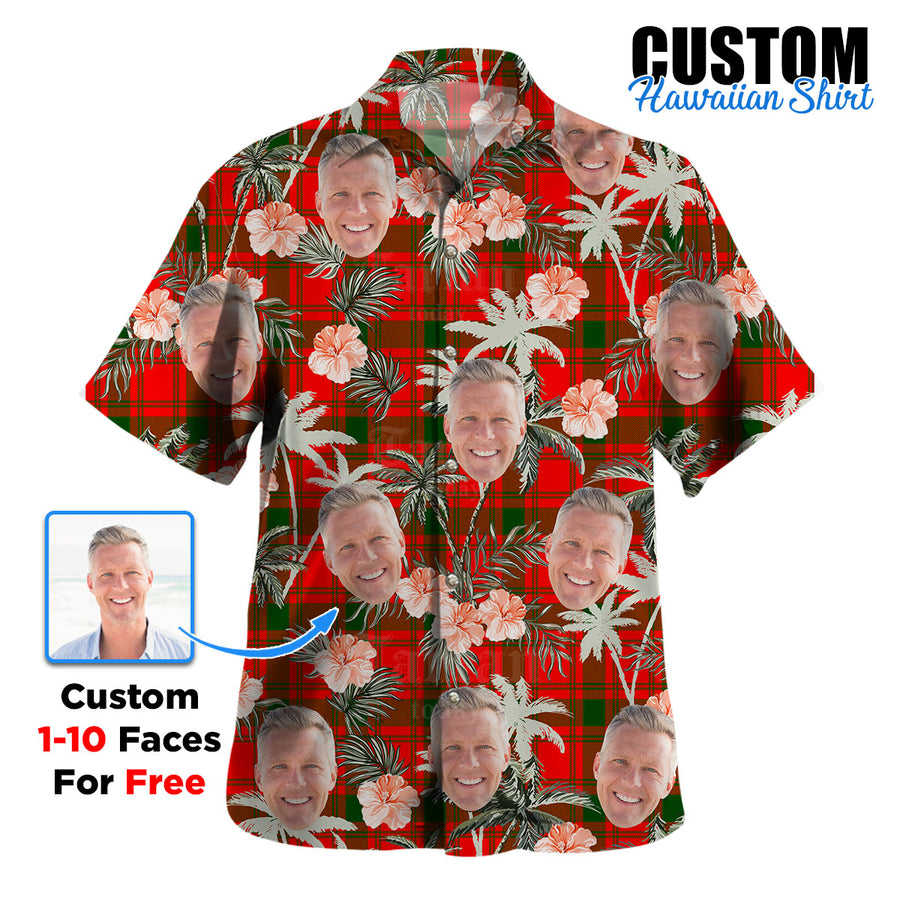 Clan MacQuarrie Modern Tartan Custom Face Hawaiian Shirt – Unisex Gift for Family Members, Summer Party HV92 MacQuarrie Modern Tartan Tartan Hawaii Shirt
