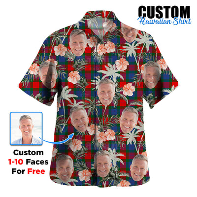 Clan MacQuarrie Modern copy Tartan Custom Face Hawaiian Shirt – Unisex Gift for Family Members, Summer Party