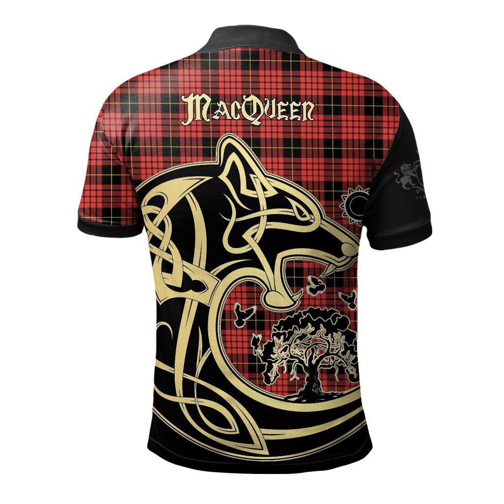 Clan MacQueen Modern Tartan Polo Shirt Viking Wolf YM95 MacQueen Modern Tartan Tartan Polo   