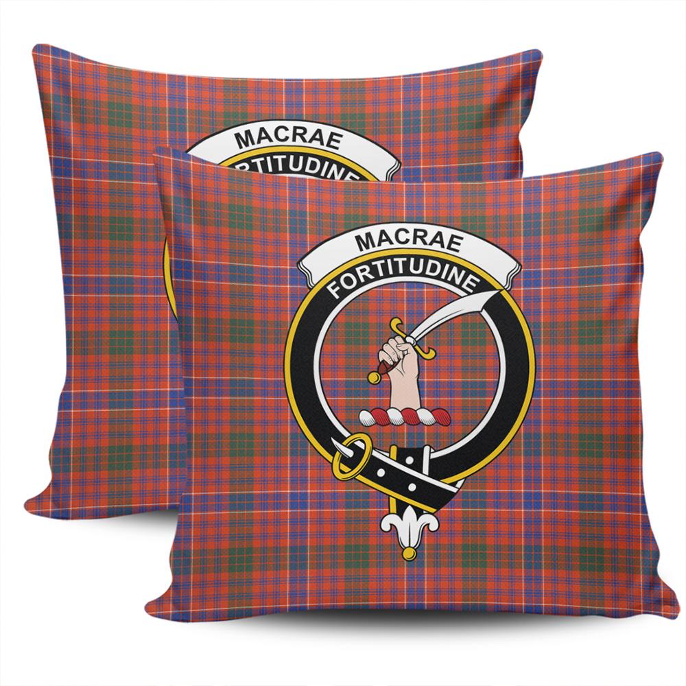 Clan MacRae Ancient Tartan Crest Pillow Cover NB61 Clan MacRae Tartan Today   