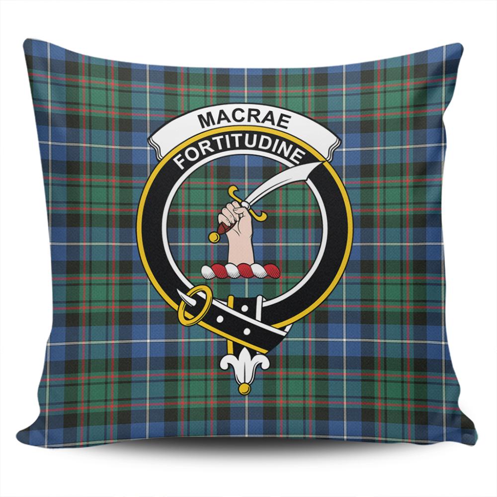 Clan MacRae Hunting Ancient Tartan Crest Pillow Cover WO23 Clan MacRae Tartan Today   