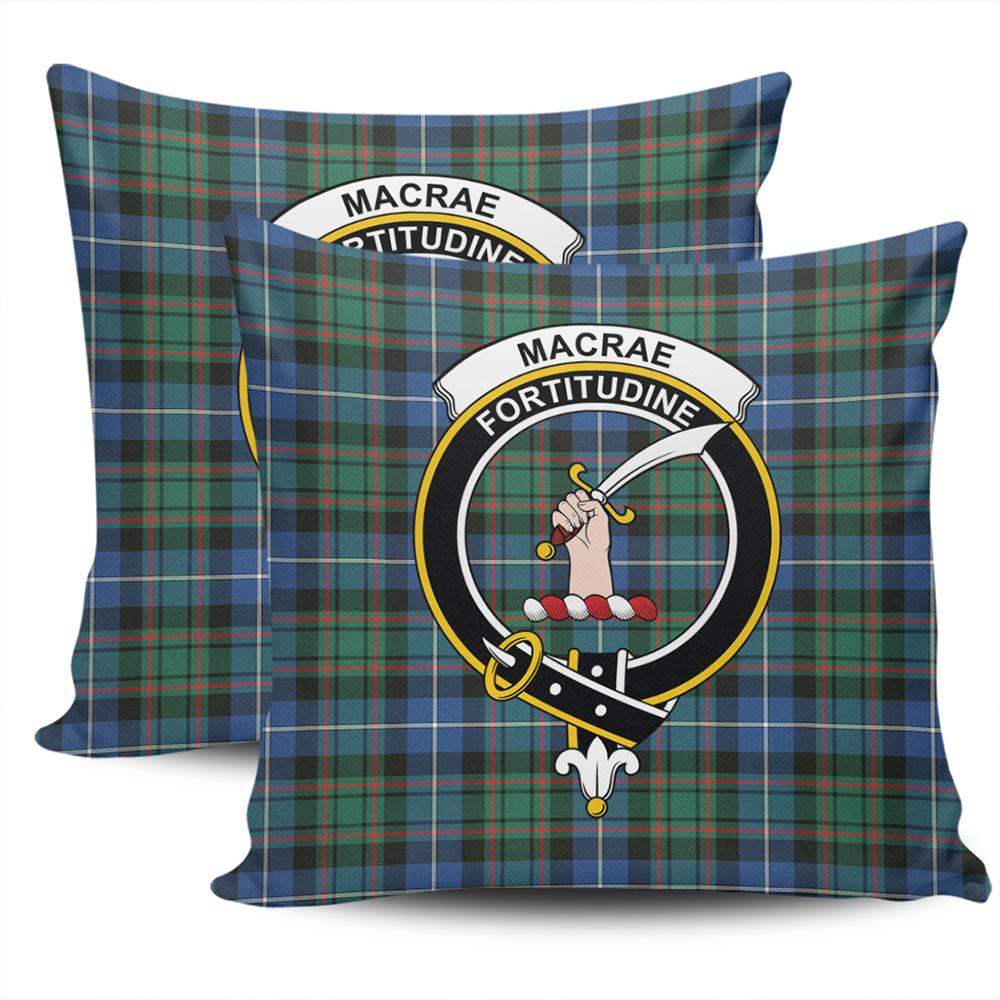 Clan MacRae Hunting Ancient Tartan Crest Pillow Cover WO23 Clan MacRae Tartan Today   