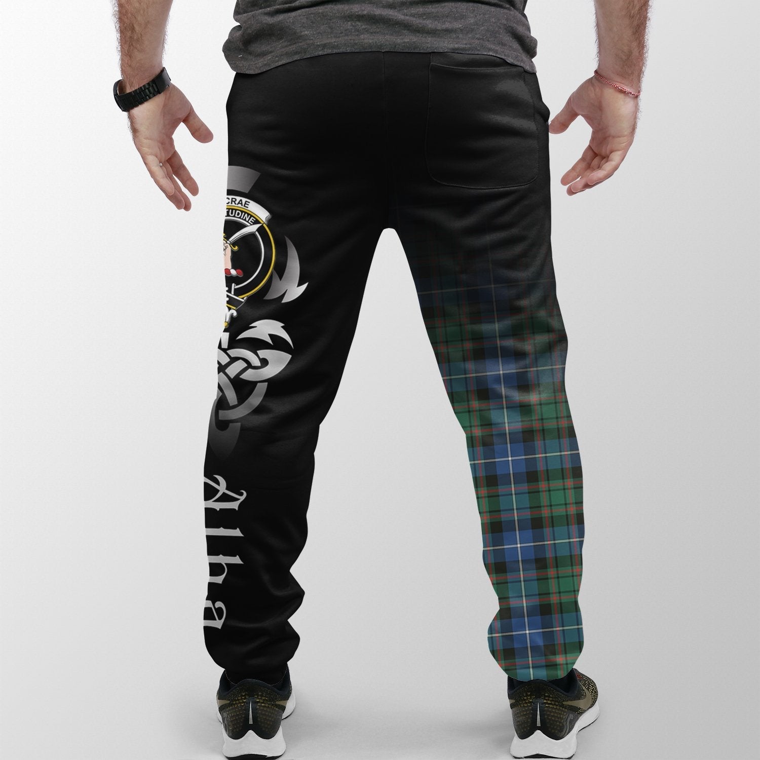Clan MacRae Hunting Ancient Tartan Crest Jogger Sweatpants  Alba Celtic Style VN43 Clan MacRae Tartan Today   