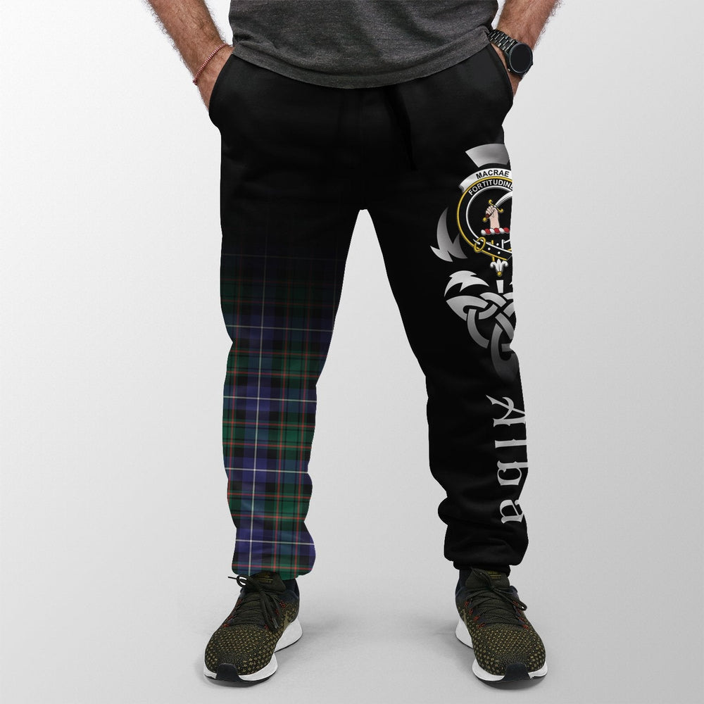 Clan MacRae Hunting Modern Tartan Crest Jogger Sweatpants  Alba Celtic Style UR58 Clan MacRae Tartan Today   