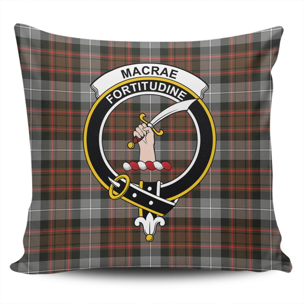 Clan MacRae Hunting Weathered Tartan Crest Pillow Cover CL47 Clan MacRae Tartan Today   
