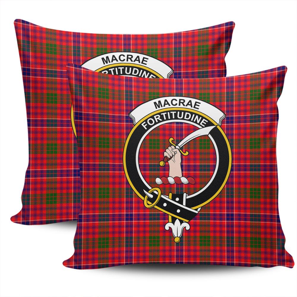 Clan MacRae Modern Tartan Crest Pillow Cover FG63 Clan MacRae Tartan Today   