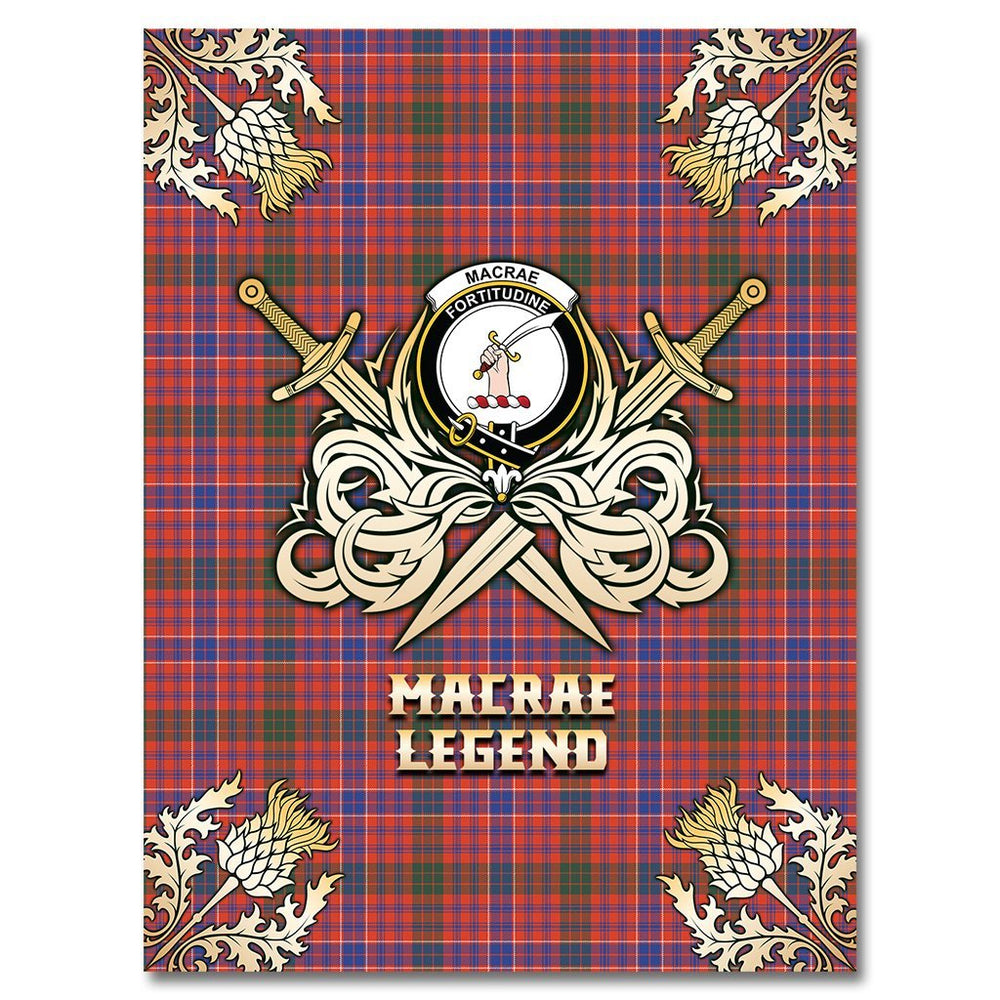 Clan MacRae Ancient Tartan Gold Courage Symbol Blanket FE41 Clan MacRae Tartan Today   