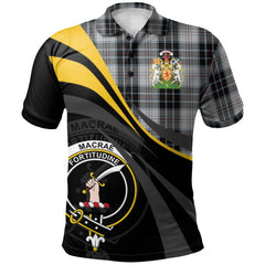 Clan MacRae Dress Tartan Polo Shirt - Royal Coat Of Arms Style SA84 MacRae Dress Tartan Tartan Polo   