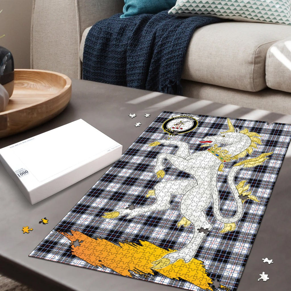 Clan MacRae Dress Modern Tartan Crest Unicorn Scotland Jigsaw Puzzles Gift For Family RH91 Clan MacRae Tartan Today   