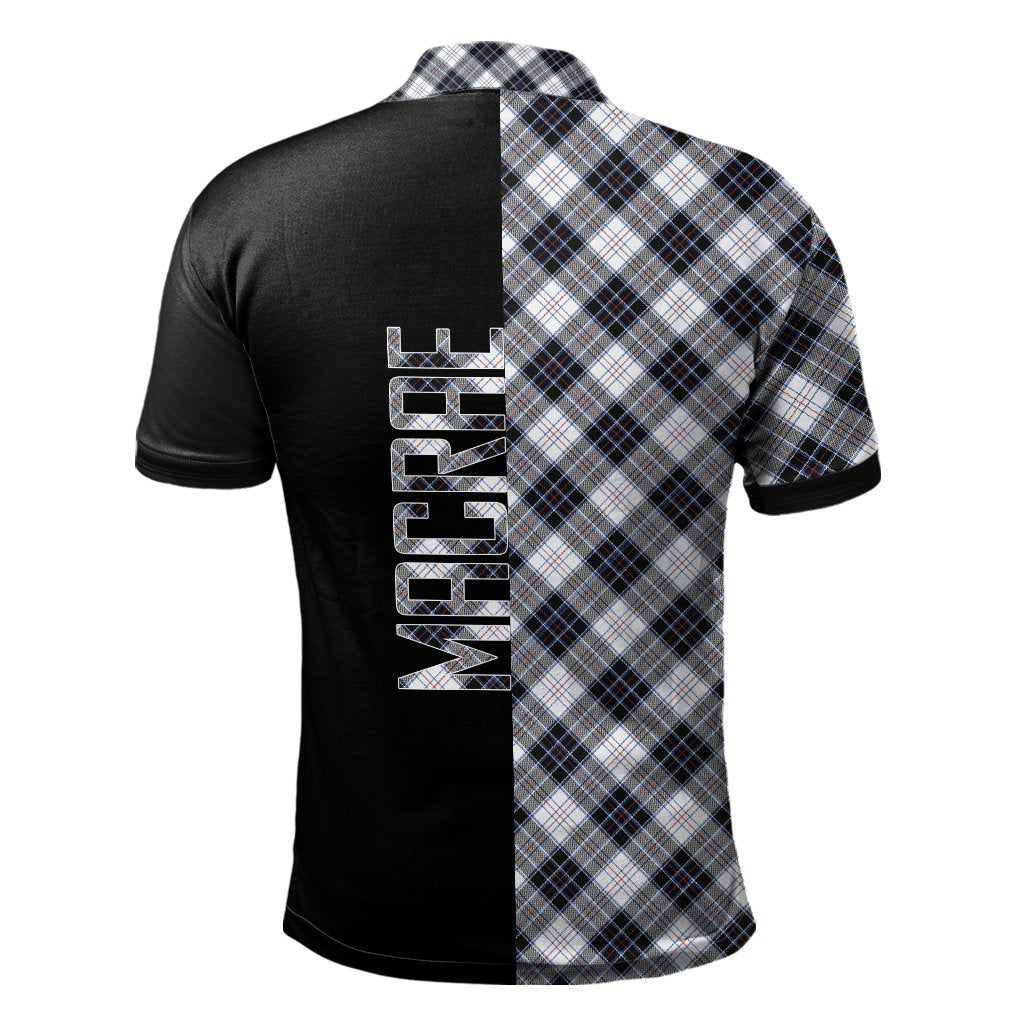 Clan MacRae Dress Modern Tartan Polo Shirt Half of Me - Cross Style LJ36 MacRae Dress Modern Tartan Tartan Polo   