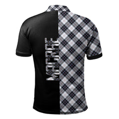 Clan MacRae Dress Modern Tartan Polo Shirt Half of Me - Cross Style LJ36 MacRae Dress Modern Tartan Tartan Polo   