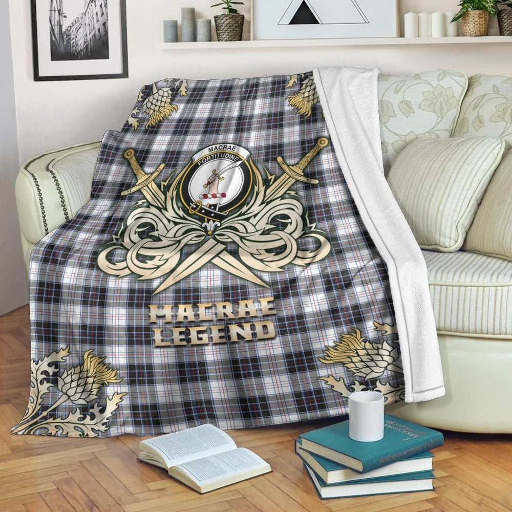 Clan MacRae Dress Modern Tartan Gold Courage Symbol Blanket VD75 Clan MacRae Tartan Today   