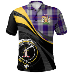 Clan MacRae Dress Purple Tartan Polo Shirt - Royal Coat Of Arms Style TT25 MacRae Dress Purple Tartan Tartan Polo   
