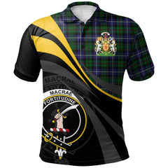 Clan MacRae Hunting 02 Tartan Polo Shirt - Royal Coat Of Arms Style QO73 MacRae Hunting 02 Tartan Tartan Polo   