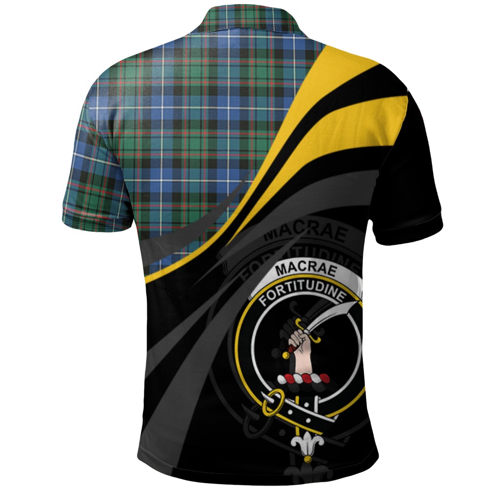 Clan MacRae Hunting Ancient Tartan Polo Shirt - Royal Coat Of Arms Style NU44 MacRae Hunting Ancient Tartan Tartan Polo   