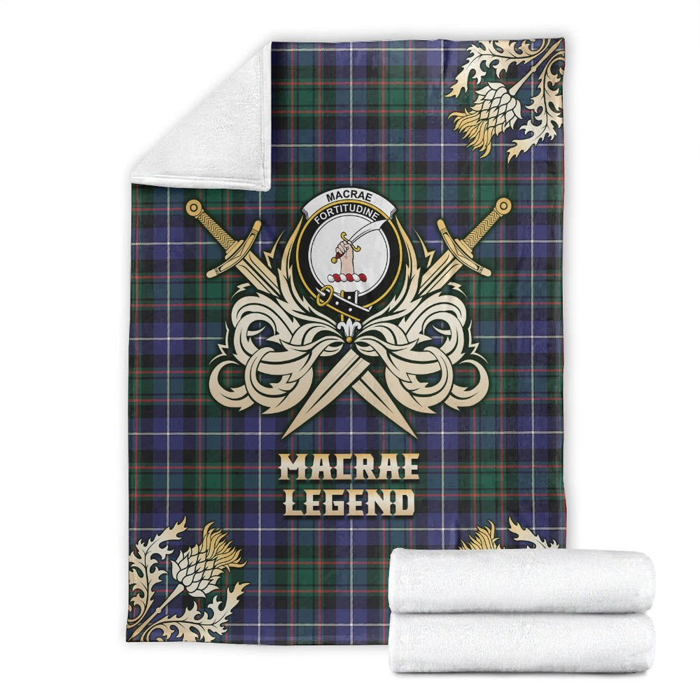 Clan MacRae Hunting Modern Tartan Gold Courage Symbol Blanket YQ42 Clan MacRae Tartan Today   