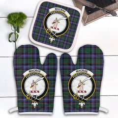 Clan MacRae Hunting Modern Tartan Crest Oven Mitt And Pot Holder (2 Oven Mitts + 1 Pot Holder) PA80 Clan MacRae Tartan Today   