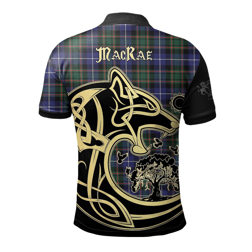 Clan MacRae Hunting Modern Tartan Polo Shirt Viking Wolf OW65 MacRae Hunting Modern Tartan Tartan Polo   